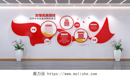 民族团结文化墙中国梦文化墙党建文化墙3D文化墙